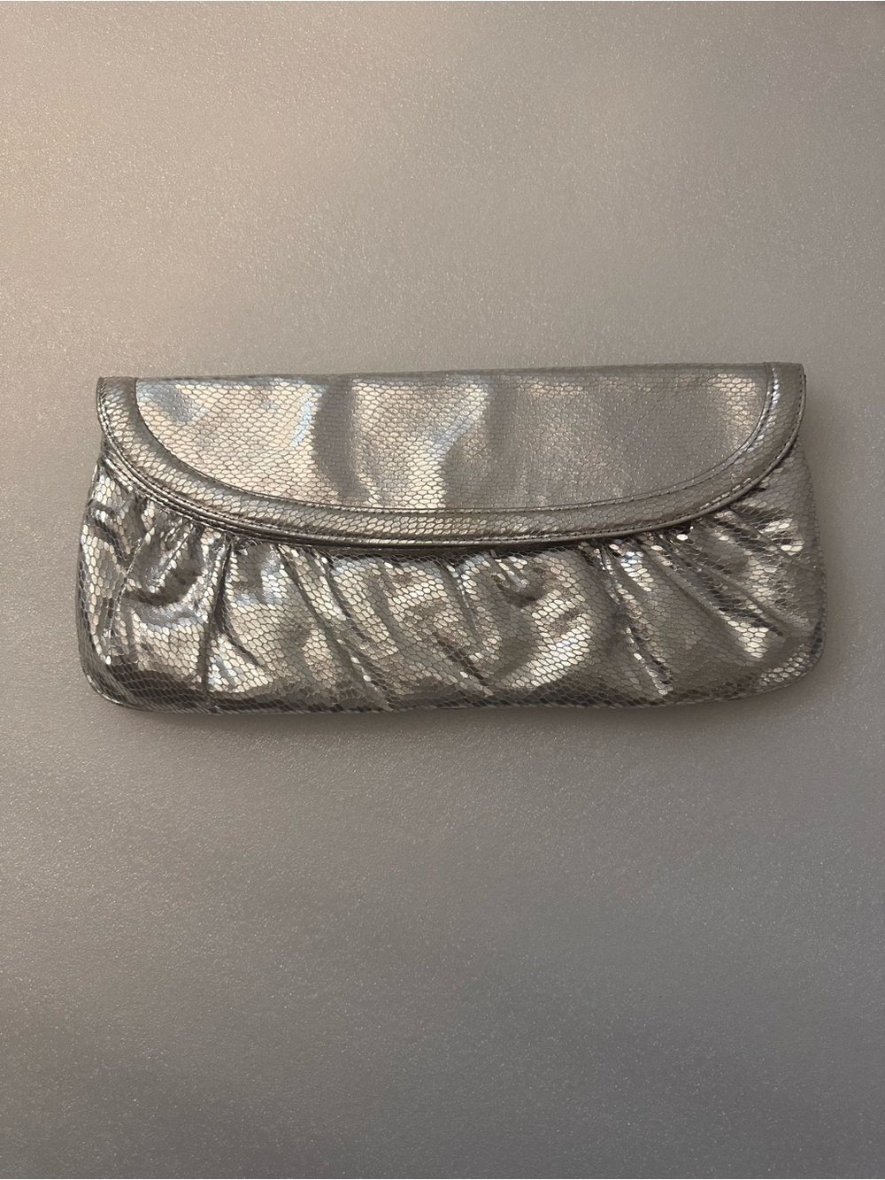 Silver Metallic Women’s Clutch Bag